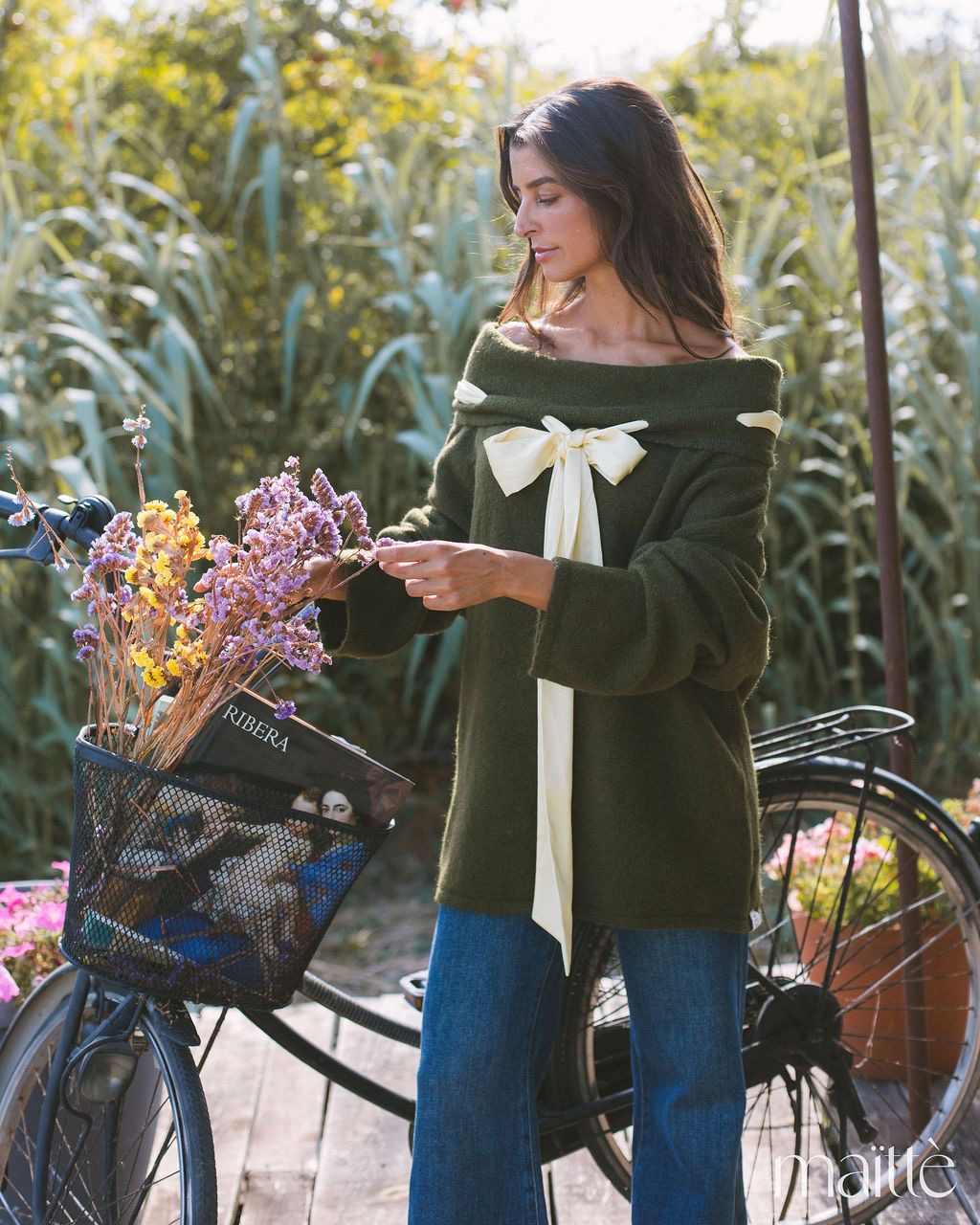 Camisola Verde com Laço Maittè K322